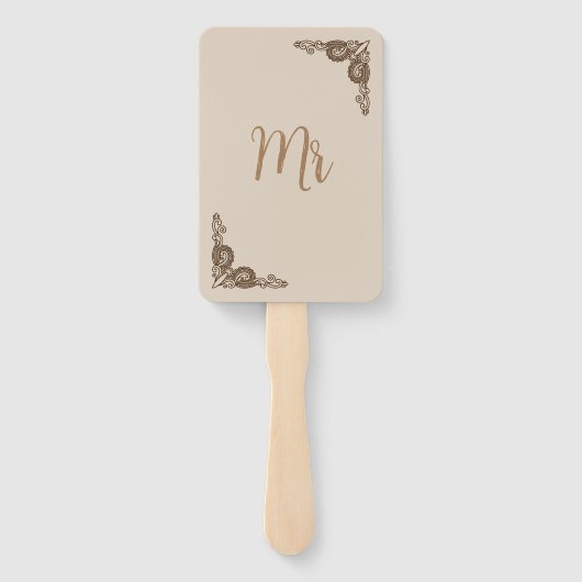Elegant Classy Beige  Mrs. of Mr Wedding Game Handwaaier (Achterkant)