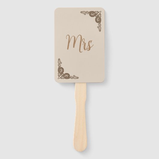 Elegant Classy Beige  Mrs. of Mr Wedding Game Handwaaier (Voorkant)