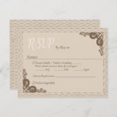 Elegant Classy Beige  RSVP Enclosure Kaart (Voorkant / Achterkant)