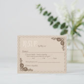 Elegant Classy Beige  RSVP Enclosure Kaart (Staand voorkant)
