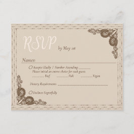 Elegant Classy Beige RSVP Enclosure Kaart