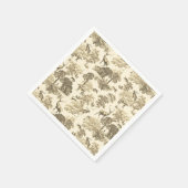 Elegant Classy Beige Tan French Toile Hertenpatroo Servet (Hoek)