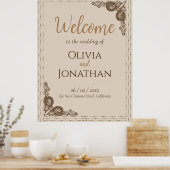 Elegant Classy Beige Weddenschap Welkomstbord Poster (Keuken)