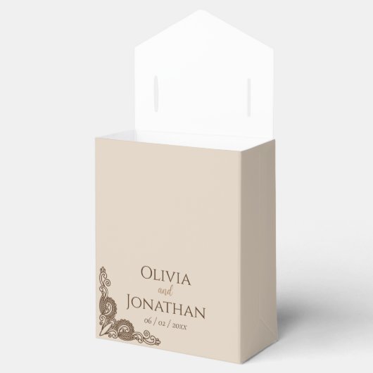 Elegant Classy Beige Wedding Bedankdoosjes (Geopend)