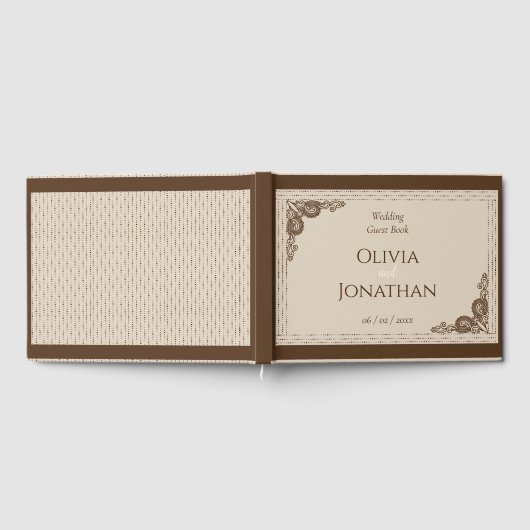 Elegant Classy Beige Wedding Gastenboek (Volledig)