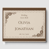 Elegant Classy Beige  Wedding Gastenboek (Voorkant)