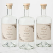 Elegant Classy Beige  Wedding Likeurfles Etiket (Flessen)