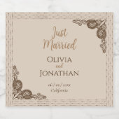 Elegant Classy Beige  Wedding Likeurfles Etiket (Enkel label)