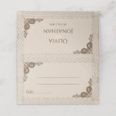 Elegant Classy Beige Wedding Plaatskaartje (Buitenkant ongevouwen)