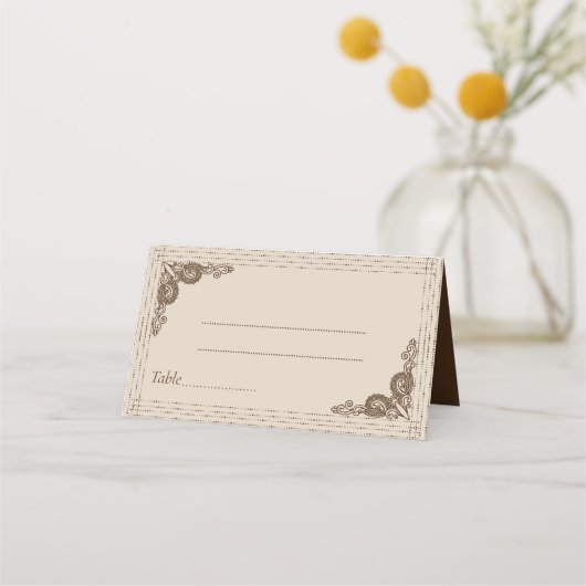 Elegant Classy Beige Wedding Plaatskaartje (Voorkant)