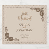 Elegant Classy Beige Wedding Sparkling Wijnetiket (Enkel label)