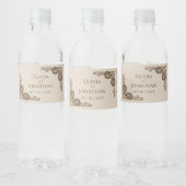 Elegant Classy Beige  Wedding Waterfles Etiket (Flessen)