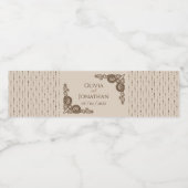 Elegant Classy Beige  Wedding Waterfles Etiket (Enkel label)