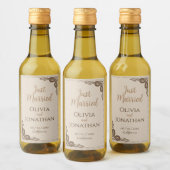 Elegant Classy Beige  Wedding Wijn Etiket (Flessen)