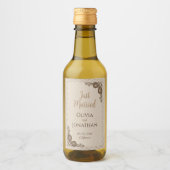 Elegant Classy Beige  Wedding Wijn Etiket (Voorkant)