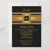 Elegant Classy Birthday Party Elegant Gold Black Kaart (Voorkant)