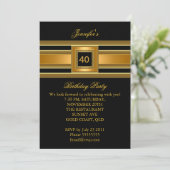 Elegant Classy Birthday Party Elegant Gold Black Kaart (Staand voorkant)