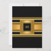 Elegant Classy Birthday Party Elegant Gold Black Kaart (Achterkant)