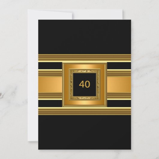 Elegant Classy Birthday Party Elegant Gold Black Kaart (Achterkant)