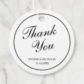 Elegant Classy Black and White Wedding Hartelijk d Bedankjes Labels (Voorkant)