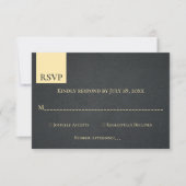 Elegant Classy Black en Gold Modern Chic Wedding RSVP Kaartje (Voorkant)