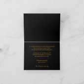 Elegant Classy Black | Gold Bereavement Bedankkaart (Binnen)