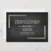 Elegant Classy Black/Gold Birthday Party Kaart (Voorkant)