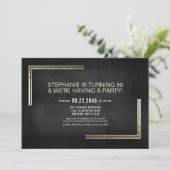 Elegant Classy Black/Gold Birthday Party Kaart (Staand voorkant)