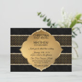 Elegant Classy Black Gold Diamond Glitter WEDDING Kaart (Staand voorkant)
