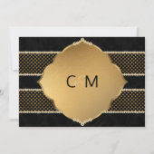 Elegant Classy Black Gold Diamond Glitter WEDDING Kaart (Achterkant)