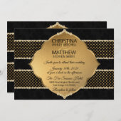 Elegant Classy Black Gold Diamond Glitter WEDDING Kaart (Voorkant / Achterkant)