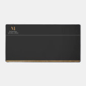 Elegant Classy Black & Gold-gepersonaliseerd monog Bureaumat (Voorkant)