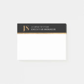 Elegant Classy Black & Gold-gepersonaliseerd monog Post-it® Notes (Voorkant)