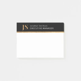 Elegant Classy Black & Gold-gepersonaliseerd monog Post-it® Notes