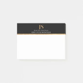 Elegant Classy Black & Gold-gepersonaliseerd monog Post-it® Notes (Voorkant)