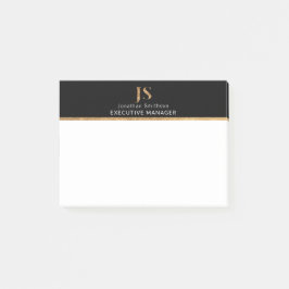 Elegant Classy Black & Gold-gepersonaliseerd monog Post-it® Notes