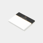 Elegant Classy Black & Gold-gepersonaliseerd monog Post-it® Notes (Schuin)