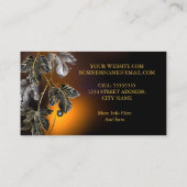 Elegant Classy Black Gold Leaves Bronze Glow Visitekaartje (Achterkant)