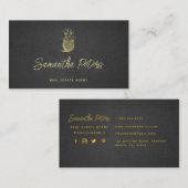 Elegant Classy Black Gold Pineapple Real Estate Visitekaartje (Voorkant / Achterkant)