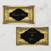 Elegant Classy Black Gold Profile Company Visitekaartje (Voorkant / Achterkant)