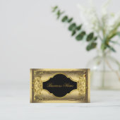 Elegant Classy Black Gold Profile Company Visitekaartje (Staand voorkant)
