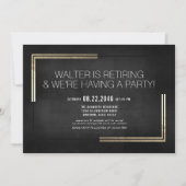 Elegant Classy Black/Gold Retirement Party Kaart (Voorkant)