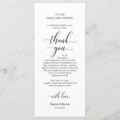 Elegant Classy Black, plaats-instelling bedankt ka Programmakaart (Voorkant)