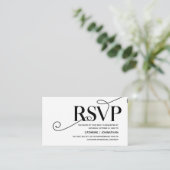 Elegant Classy, Black Script, RSVP reageren Informatiekaartje (Staand voorkant)