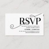 Elegant Classy, Black Script, RSVP reageren Informatiekaartje (Voorkant)