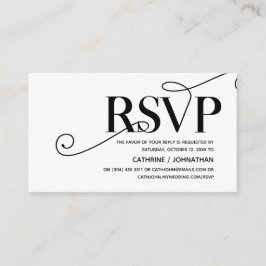 Elegant Classy, Black Script, RSVP reageren Informatiekaartje