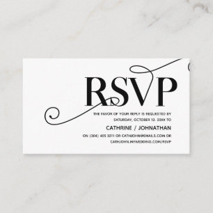 Elegant Classy, Black Script, RSVP reageren Informatiekaartje
