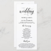 Elegant Classy, Black script, Wedding Ceremony Pro Programmakaart (Voorkant / Achterkant)