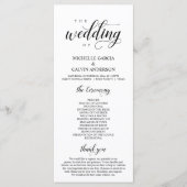 Elegant Classy, Black script, Wedding Ceremony Pro Programmakaart (Voorkant)