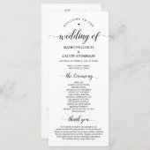 Elegant Classy, Black script, Wedding Ceremony Programmakaart (Voorkant / Achterkant)